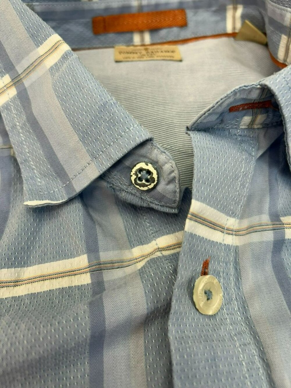 Tommy Bahama Mens Button Down Shirt Blue Plaid XL Cotton Long Sleeve Casual Pre- - Picture 5 of 5